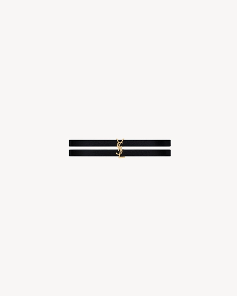 CASSANDRE zweireihiges Armband aus Leder und Metall