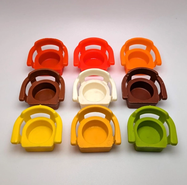 Vintage Fisher Price Little People Captain's Chairs - Brown, Bright Red, Green, Yellow, Orange Replacement Single Chairs Triangle or Dot