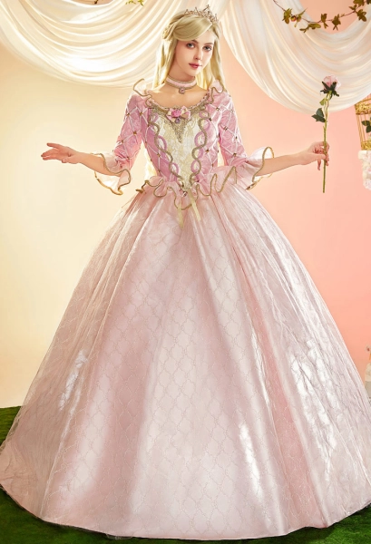 Barbara Princess Anneliese Cosplay Costume Dress with Crown and Choker
