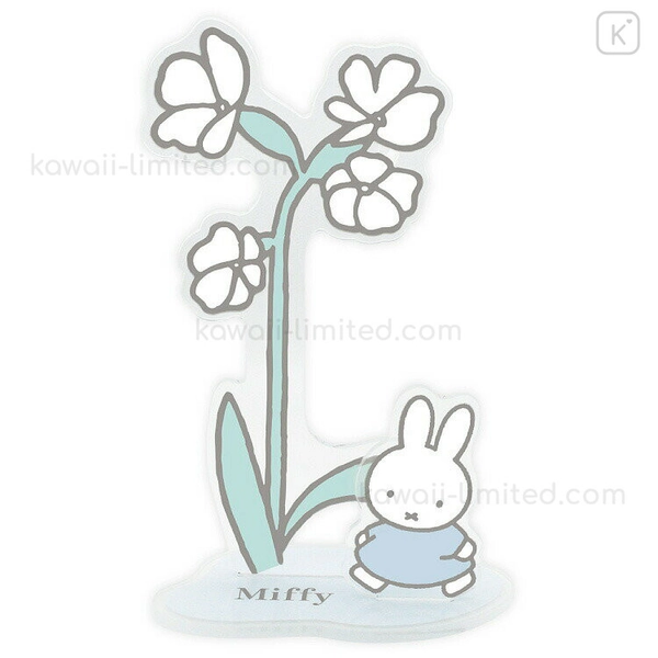 Japan Miffy Acrylic Memo Clip Stand - Miffy : Flower Light Blue