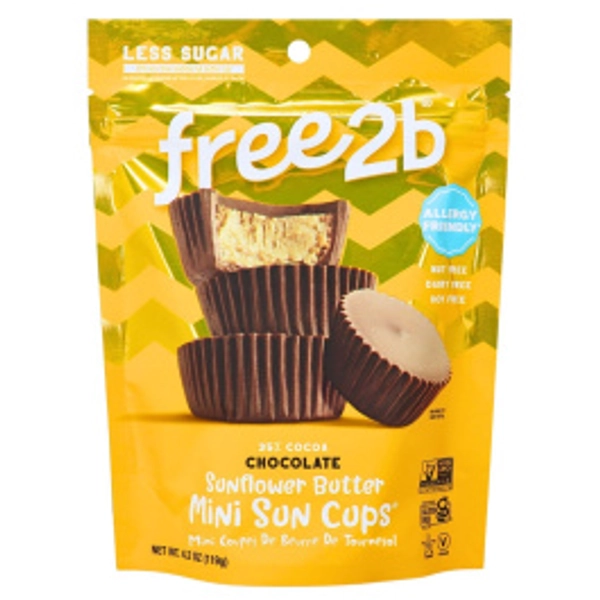 Free2b Chocolate Sunflower Butter Mini Sun Cups, 119g