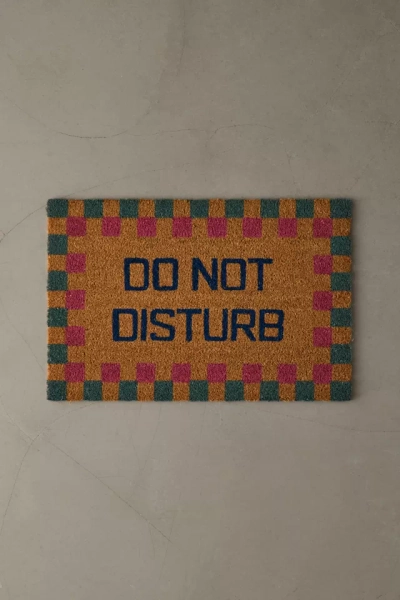Do Not Disturb Checkerboard Coir Doormat