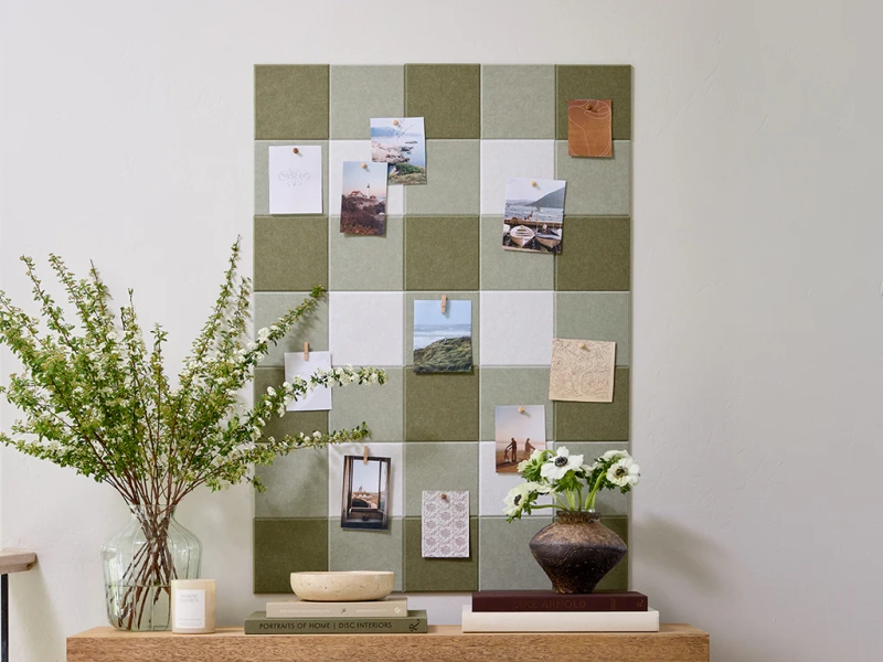 Green Gingham Pinboard