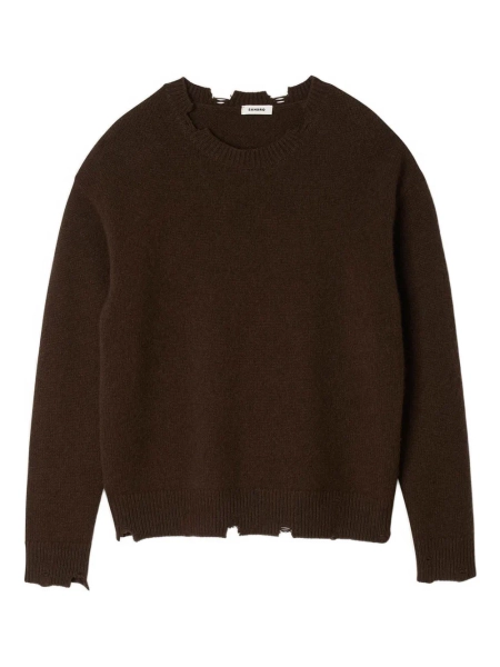 SANDRO frayed-hem wool sweater | XS
