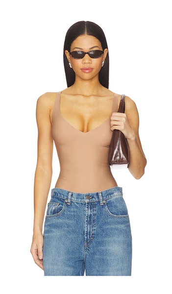 SKIMS Body Plunge Bodysuit in Taupe. - size XS