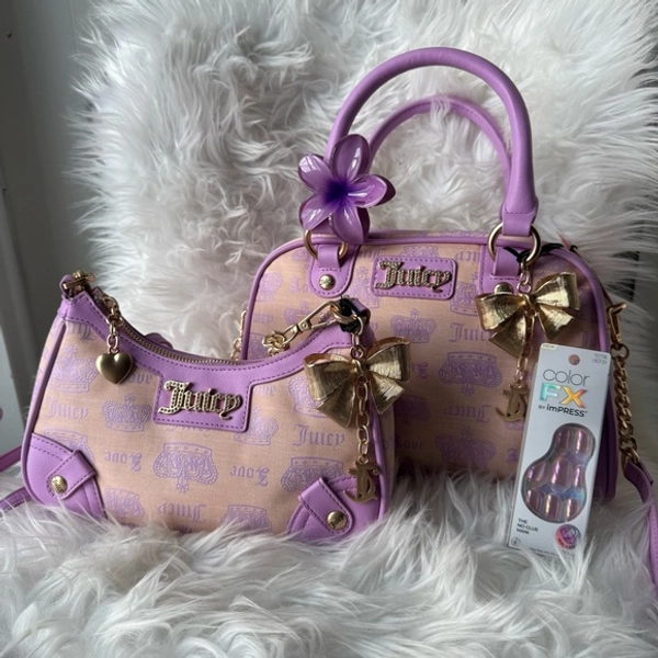 Juicy Couture Purple Diamond Bowler Bag & Shoulder Bag Matching Set