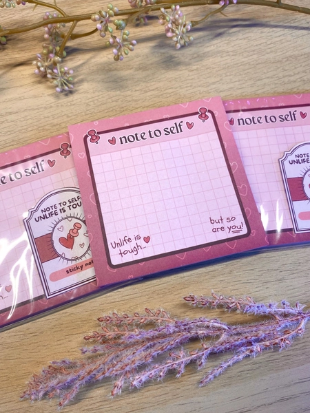 Note to Self - Unlife is Tough | Pastel Gothic Sticky Note