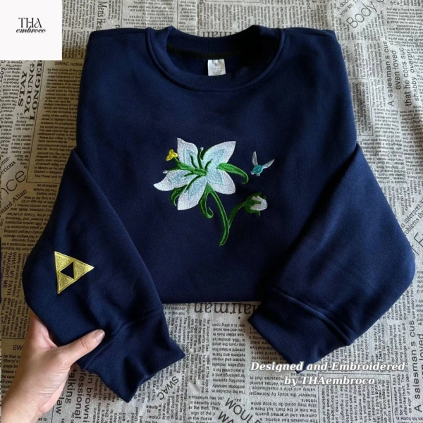 Legend of Zelda Embroidered Sweatshirt and Hoodie, Silent Princess Flower Sweater, Gamer Gift for Her - Etsy
