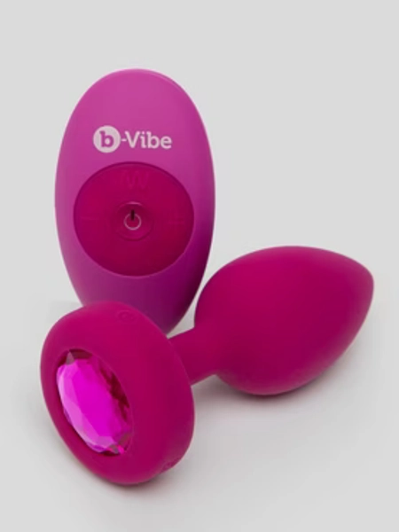 B-Vibe Remote Control Rechargeable Vibrating Silicone Jewelled Butt Plug 