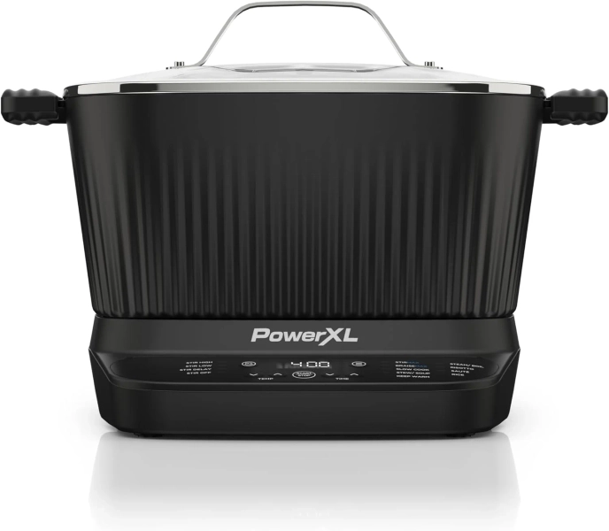PowerXL STIRMAX 7.5 Quart Digital Multi-Cooker, 9 in 1 programable presets to Sauté, Sear, and Brown Food