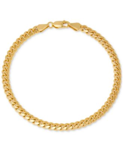 Men's Cuban Link Bracelet in 18k Gold-plated Sterling Silver & Sterling Silver