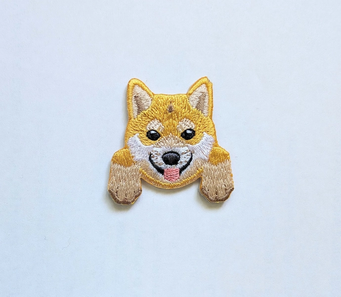 Shiba Inu Dog Patch: Embroidered Puppy Badge Iron-On/ Sew-On Applique for Clothing, Backpacks, Accessories. Pet Lovers, DIY Projects