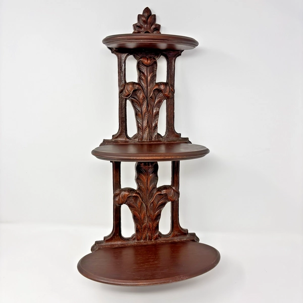 Vintage Syroco Wood 3 Tier Wall Shelf 