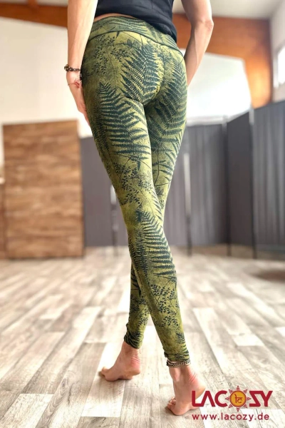 Leggins FARN *gelb-grün* Yogaleggins mit Siebdruck Batik Design aus Viskose - Etsy Österreich