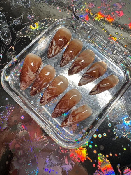 Espresso Press on Nails - Etsy