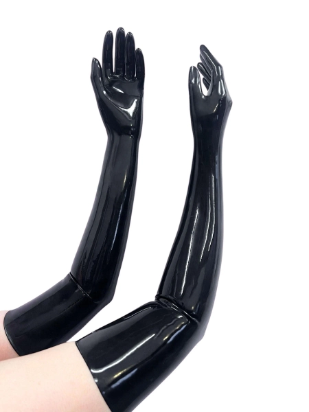 Black Latex Opera Gloves