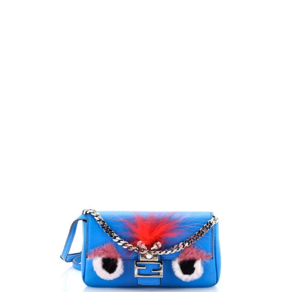 Fendi Micro Monster Baguette Leather and Fur
