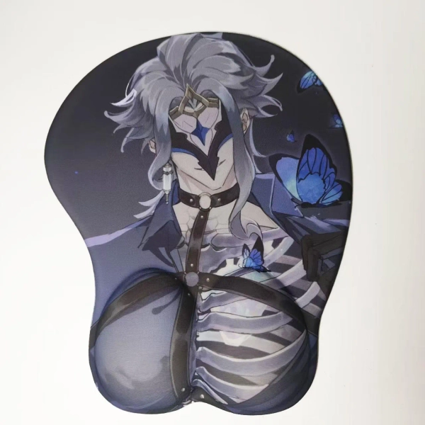 Genshin Impact Dottore Anime 3D Mouse Pad with Wrist Support ,Soft 3D Silicone Gel , Non-Slip Ergonomic Shape