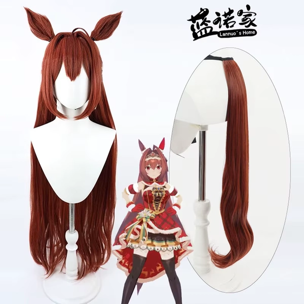 Uma Musume Daiwa Scarlet Christmas Ver. Cosplay peruca orelhas cauda festa de halloween traje prop cabelo sintético fibra resistente ao calor - AliExpress 200000532