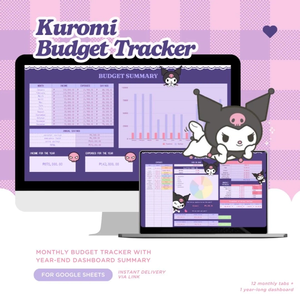 KURO: Cute Expense & Budget Financial Tracker for Google Sheets - Etsy Australia