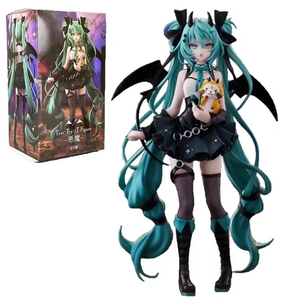 Anime 19CM Hatsune Miku Little devil raccoon Kawaii Action Figure PVC Doll Model Figure Toys Desktop Decoration Holiday Gifts