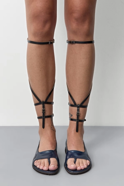 Grata Anklet Belt - Black Cow Leather