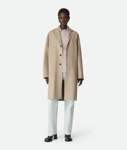 Women's Wool And Cashmere Coat in Sandshell melange