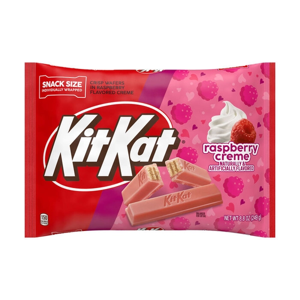 KIT KAT® Raspberry Flavored Creme Snack Size Wafers, Valentine's Candy Bag, 8.8 oz