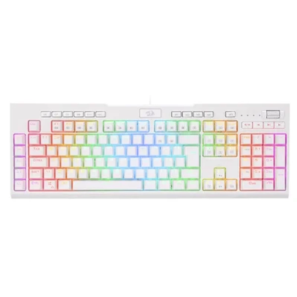 Teclado Gamer Redragon Brahma Pro K586w, RGB, Switch Optico Blue, Branco