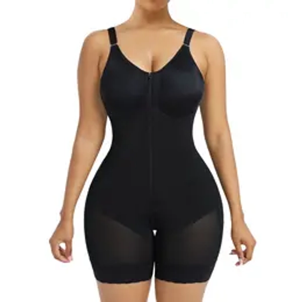 Womenās YIANNA Fajas shapewear Shaper with Zipper Crotch detachable shoulder strap