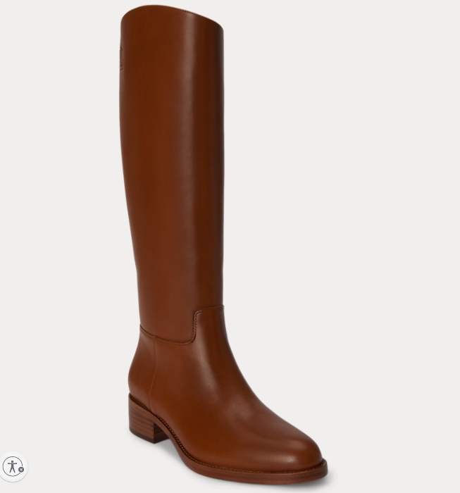 Kyle Calfskin Tall Boot Tan | Ralph Lauren