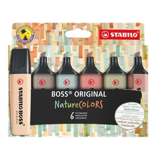 Stabilo Boss szövegkiemelő, 6 db - Természet színei