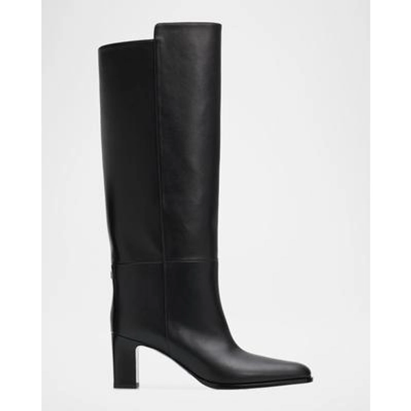 65mm Caly Leather Knee-High Boots