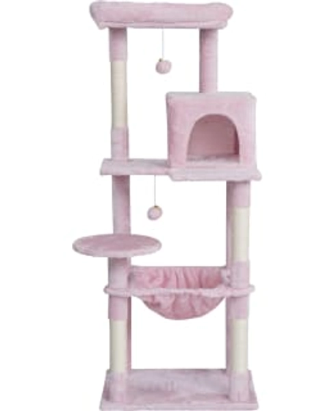 Pohjolan Lemmikkitarvike 143 cm pinkki kissan raapimispuu