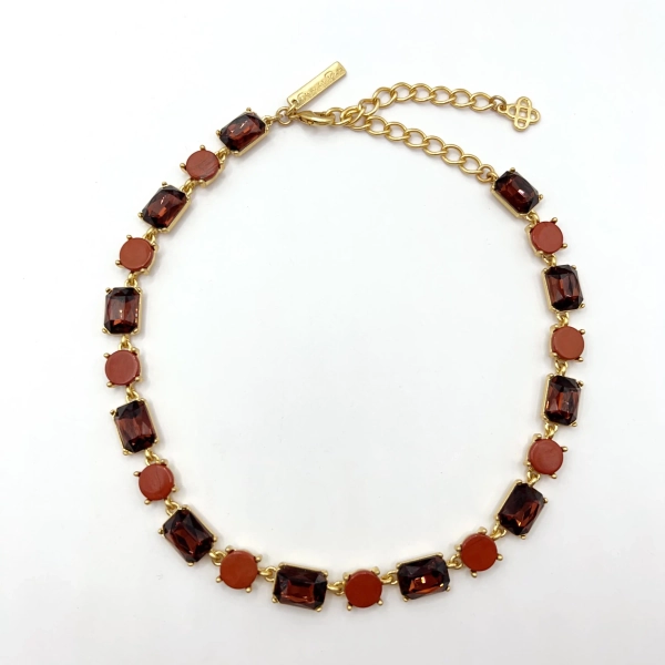 Oscar De La Renta red crystals necklace