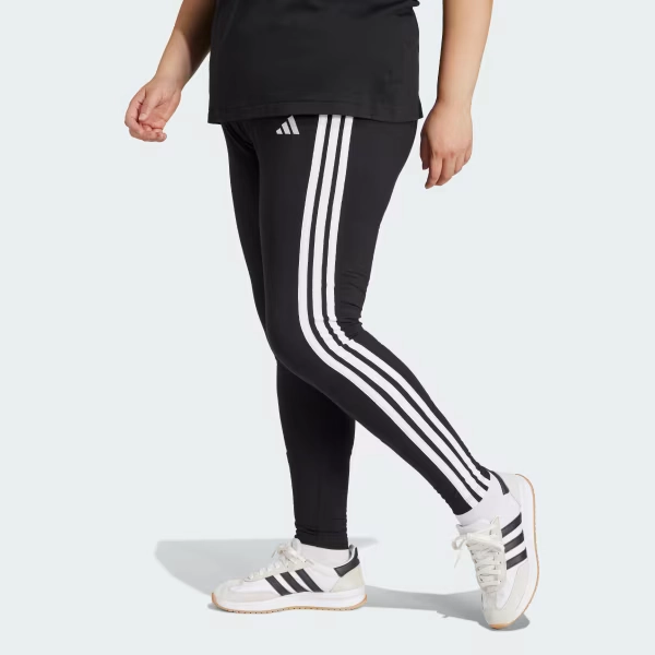 Essentials 3-Stripes Cotton Leggings (Plus Size)