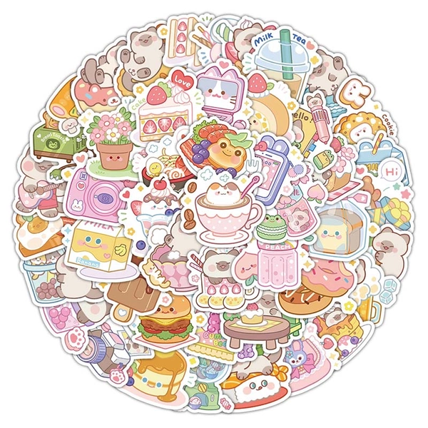 60PCS Kawaii Dessert Stickers