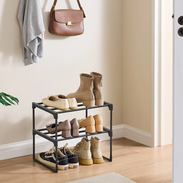 Rebrilliant Shoe Rack, Shoe Storage Organizer, Metal Shoe Shelf, Stackable For Closet, Entryway, Bedroom, | Wayfair