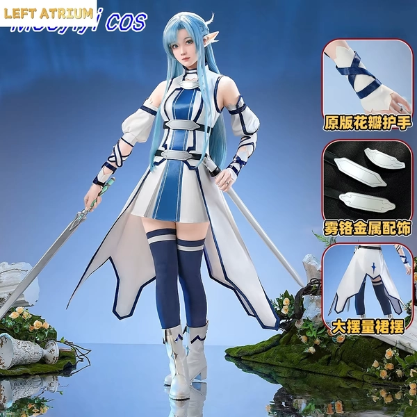 Newly Yuuki Asuna Cosplay Costume Halloween Christmas the novel Art Online Sword Dessert elf S-L in stock Women Dress - AliExpress