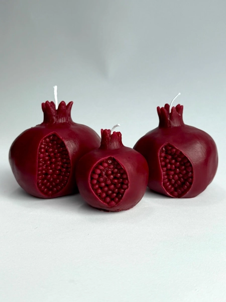 Pomegranate Soy Wax Candle: Handmade Fruit Home Decor