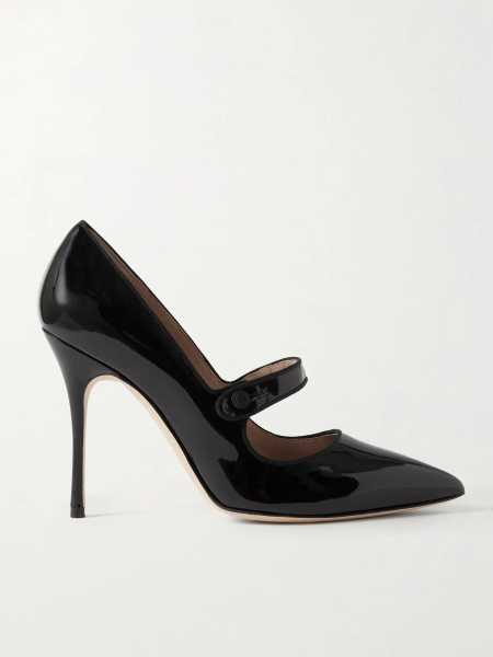 Campari 105 grosgrain-trimmed patent-leather pumps - black - IT34