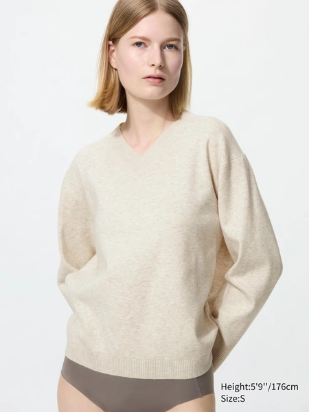 Women's Washable Knit V-Neck Sweater | Smooth | UNIQLO US
