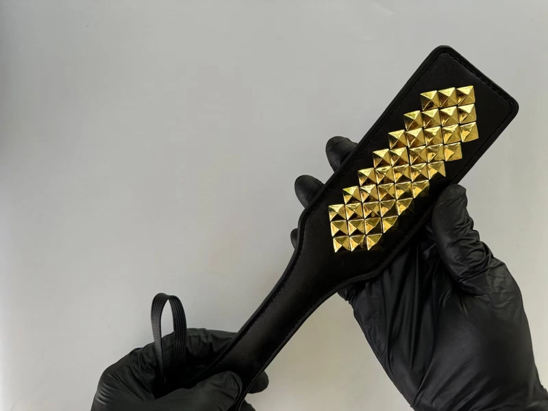 Faux Leather Gold Studded Paddle