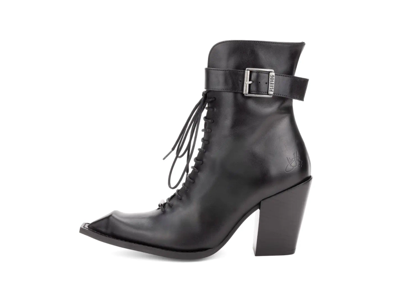 Cubist Cupcake - Black | Lace-Up Ankle Boots with a Buckle | Fluevog Shoes