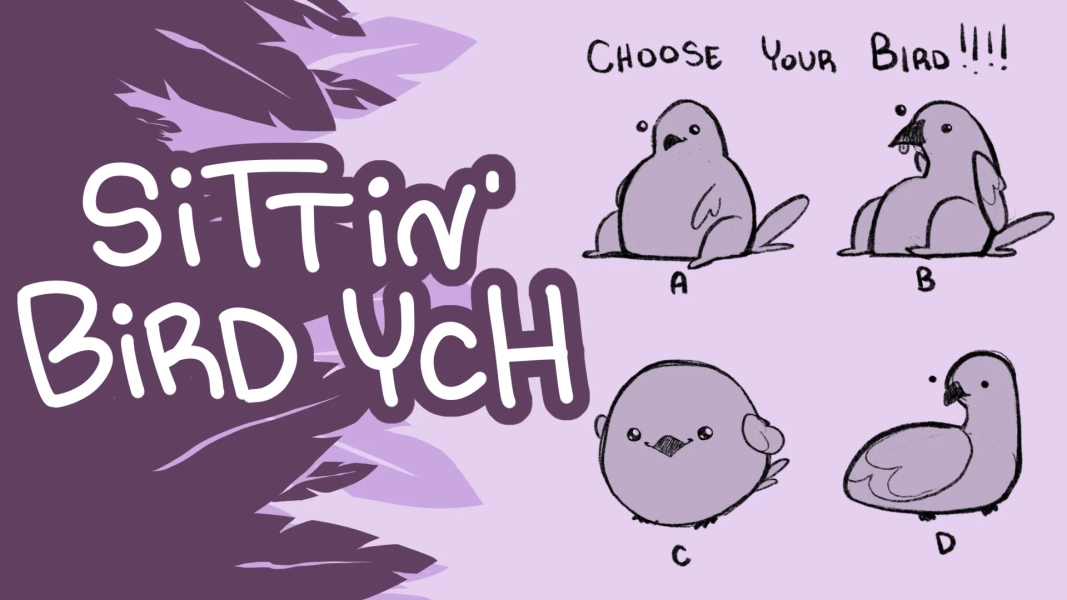 ✦ YCH | bird do a big sit✦ by Never! (@neverillustrated)