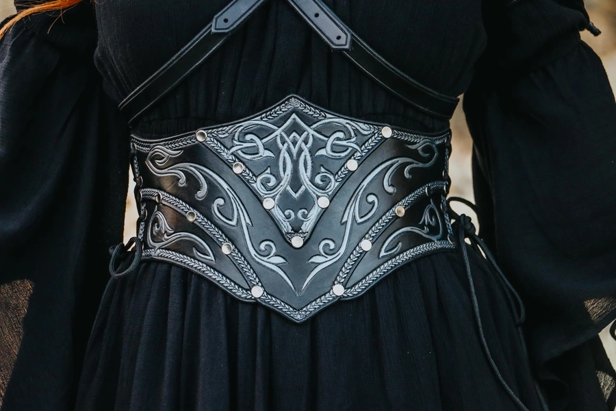 Leather Elven Waist Belt | Fantasy Inspired | LARP Cosplay Armor | Medieval Ball Gothic Costume