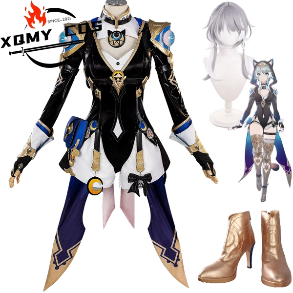 XqGame Honkai:Star Rail Cipher Cifera, disfraz de Cosplay, monos, uniforme de combate, conjunto completo de peluca, zapato, traje