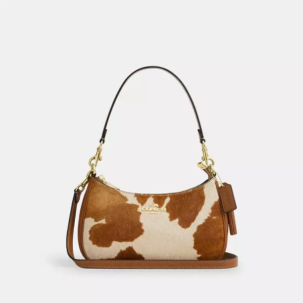 Teri Shoulder Bag In Haircalf With Cow Print