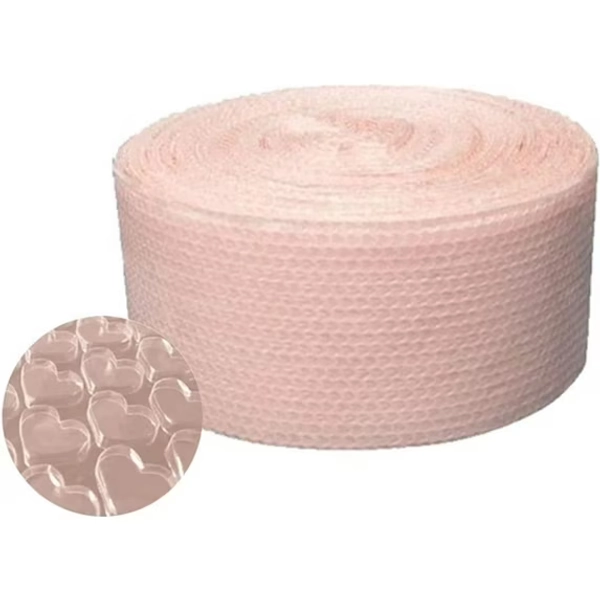 NAMZI 5mx20cm Pink Heart-Shape Shockproof Air Bubble Roll Wrap Party Favors Gifts Protective Film Packing Wedding Decoration Membrane Easy to Operate (Color : Light Pink, Gift Bag Size : 20cmX 500cm)