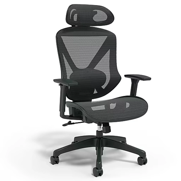 Staples® Dexley Ergonomic Mesh Swivel Task Chair, Black (UN56946)